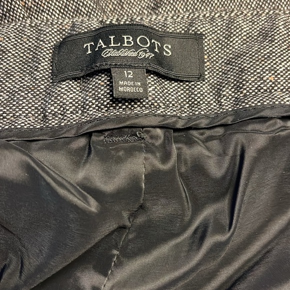 Ladies wool dress pants fully lined gray tweed from Talbots - Picture 4 of 5